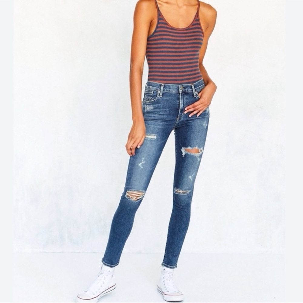 AGOLDE Sophie High Rise Skinny Distressed Jeans Size 28